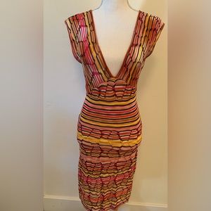 M Missoni signature knit dress in pink hues